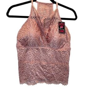 JustOne Halter Crop Top Bralette Plus Size 2XL in Mauve New